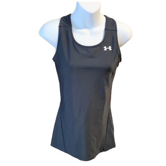 Under ARMOUR RACER TANK WITH SCOOP NECK IN BLACK SIDE SIZE MEDIUM - Picture 2 of 7